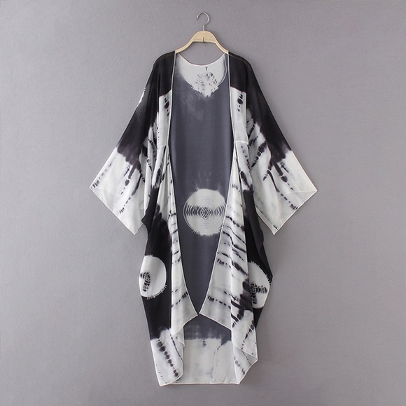 Star Posh Other - Tie Dye Kimono Swim Cover-up